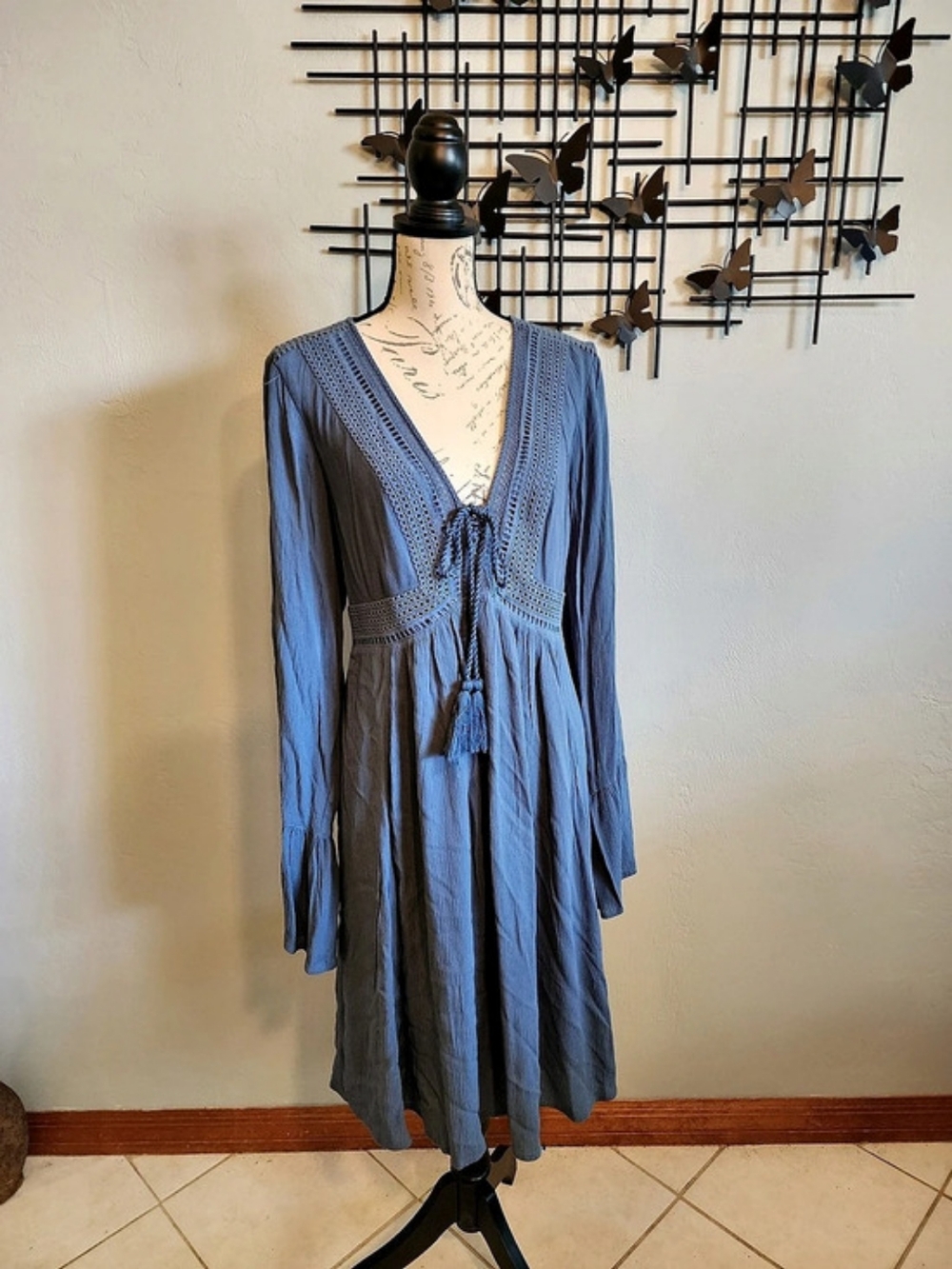 Torrid Blue Crochet Trim Mini Dress